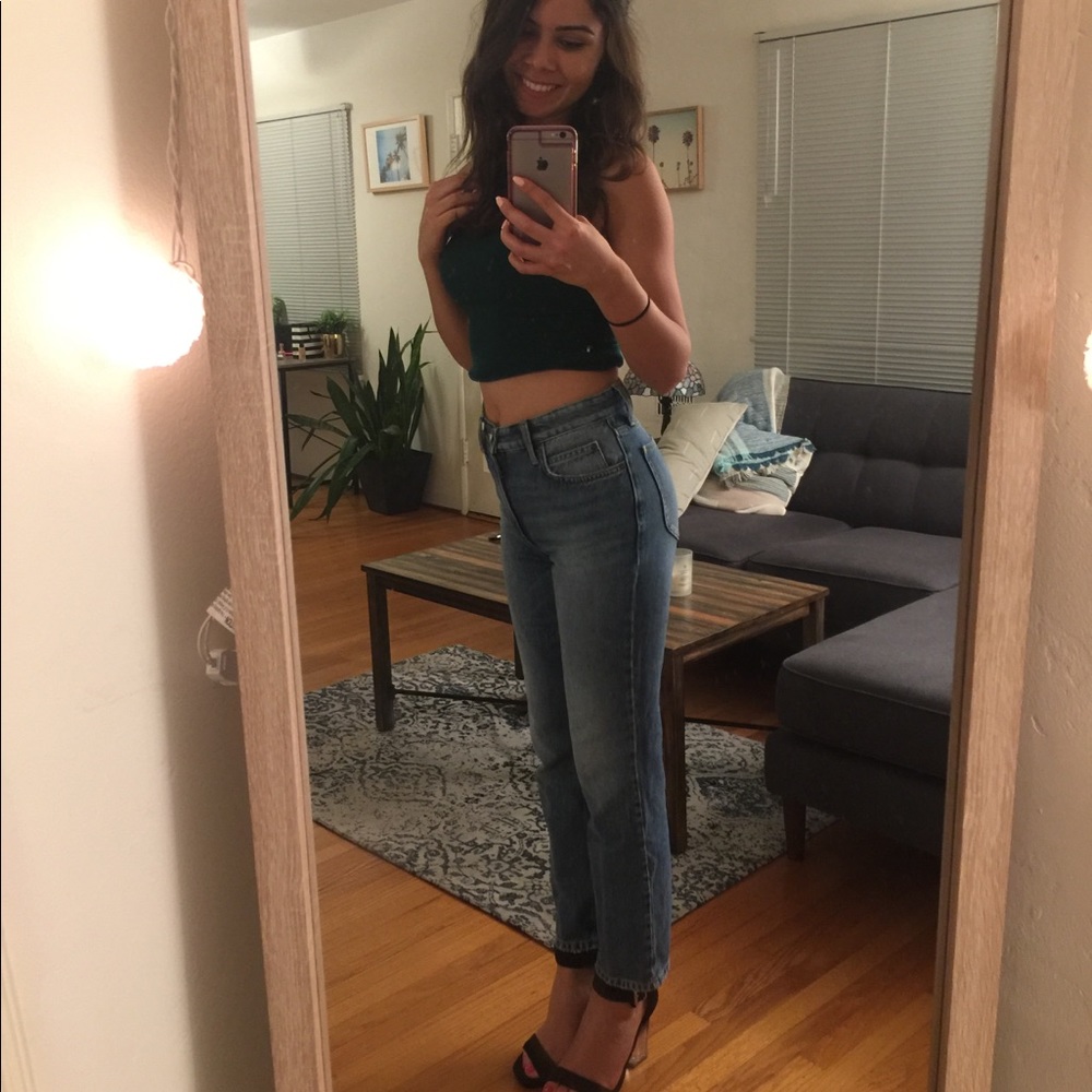 Lee Vintage modern high rise straight leg jeans.